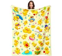 Duck Blanket Gifts for Duck Lover Soft Flannel Ducks Throw Blanket Gifts for Women Ducks Themed for Kids Adults 60"x50"