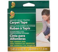Duck Brand 286375 Indoor Heavy Traffic Carpet Tape,1.41-Inch x 42 Feet, White, Single Roll