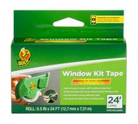 Duck Brand Window Kit Tape with Refillable Dispenser, Double-Sided Tape with Strong Adhesion for Use with Duck Brand Window Insulation Kit Tape, 0.5 Inches by 24 Feet, Green