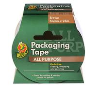 Duck Brown Packing Tape | Parcel Tape 1 Roll 50mm x 25m, Packaging Tape Strong Sticky Seal for Moving House, Packing Parcels, Cardboard Boxes & Carton Packaging Tape