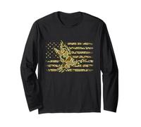 Duck Camo US Flag - Waterfowl Hunting Lover Hunter Long Sleeve T-Shirt
