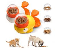 Duck Cat Treat Dispenser - Interactive Puzzle Feeder for Indoor Cats & Small Dogs，Easy to Clean Slow Feeder for All Kibble Sizes, Durable Boredom Buster for Kittens & Puppies (2PCS-C)