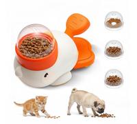 Duck Cat Treat Dispenser - Interactive Puzzle Feeder for Indoor Cats & Small Dogs，Easy to Clean Slow Feeder for All Kibble Sizes, Durable Boredom Buster for Kittens & Puppies (White)