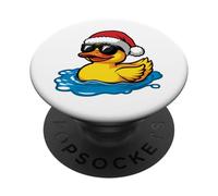 Duck Christmas Holiday Fun Bath Rubber Toy Lovers PopSockets Adhesive PopGrip