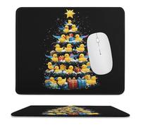 Duck Christmas Tree Mouse Pad with Stitched Edges Non-Slip Waterproof Mousepads for Laptop Games Desktop
