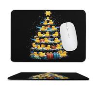 Duck Christmas Tree Mouse Pad with Stitched Edges Non-Slip Waterproof Mousepads for Laptop Games Desktop