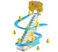 Duck Climbing Stairs Toy - Electric Musical Race Track Game Set For | Duck Chasing Race Track Game Set, ABS Material Chasing Race Roller Coaster Toy With LED Lights And Music Small Animal Slide P