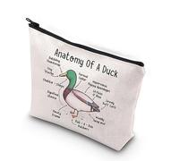 Duck Cosmetic Bag Anatomy of A Duck Duck Lover Gift Travel Zipper Pouch Duck Farm Farmer (Anatomy Duck Bag)