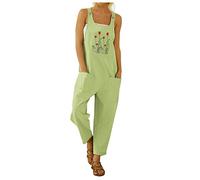 Duck Costume Adult Women Casual Boho Print Pocket Romper Long Playsuit Strap Button Jumpsuit Animal Jumpsuit Children, Green, M