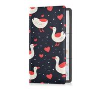 Duck Country Style Valentine's Day Premium Leather Auto Registration Insurance & ID Card Holder Auto Glove Box Organizer for ID, Driver's License, Key Contact Information Cards