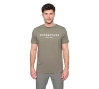 Duck & Cover Men’s T-Shirt - Crew Neck, Short Sleeve, Designer Camo Logo Print Tee - 100% Cotton Casual Top Green Slate L