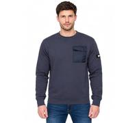 Duck & Cover Men's Fleece Sweatshirt, Crew Neck, Chest Pocket, Navy & Sage | Soft fleece-backed cotton blend sweatshirt, warm and comfortable - ideal for casual wear, work, travel and everyday styling