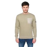 Duck & Cover Men's Fleece Sweatshirt, Crew Neck, Chest Pocket, Navy & Sage | Soft fleece-backed cotton blend sweatshirt, warm and comfortable - ideal for casual wear, work, travel and everyday styling