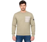 Duck & Cover Men's Fleece Sweatshirt, Crew Neck, Chest Pocket, Navy & Sage | Soft fleece-backed cotton blend sweatshirt, warm and comfortable - ideal for casual wear, work, travel and everyday styling