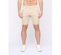 Duck and Cover Mens Slim Fit Chino Cotton Summer Casual Shorts(30W/Stone)