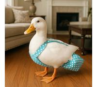 Duck Diaper for Pet Ducks, Adjustable Reusable Washable Nappy Pants with Sliding Buckle, Indoor Duck Diaper for Call Ducks Small Breeds(Blue Dot,XL-Slide adjustable (3.5-7.5 lbs))