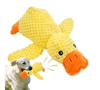 Duck Dog Toy, Yellow Dog Calming Duck Toy with Quacking Sound, Squeaky Emotional Support Plush, Indestructible Chew Stuffed Animal for Aggressive Chewers, Indoor Outdoor Use