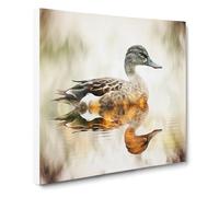 Duck Double Exposure No.2 Canvas Wall Art Print Ready to Hang, Framed Picture for Living Room Bedroom Home Office Décor, 50x50 cm (20x20 Inch)