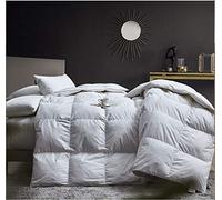 Duck Down Feather Mattress Topper 10cm Extra Deep Thick Bed Topper 100% TC600 Egyptian Cotton Anti Dust Mite & Feather Fabric Hypoallergenic Luxury Hotel Quality (King 150x200cm)