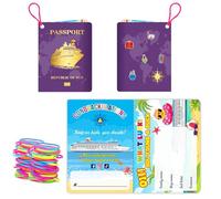 Duck Duck Tags, Cruising Duck Tags, Carnival Ducking Games Cards, 50 Pack, 4.1 x 2.9 inches, Passport Design, with Hole and Rubber Bands