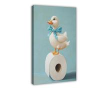 Duck Duckling Bathroom Art,Bird Lovers Gift Canvas Poster Bedroom Decor Landscape Office Room Decor Gift 12x18inch(30x45cm)