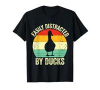 Duck Easily Distracted By Ducks Vintage Farmer Ducks Lover T-Shirt