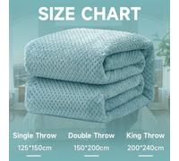Duck Egg Blue 150X200Cm Luxury Waffle Fleece Throw Blanket - Super Soft & Warm For Sofa & Bed