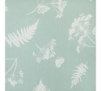 Duck Egg Blue and White Moorland Leaf Floral Oilcloth Wipe Clean Tablecloth Rectangle - 134cm x 220cm (53" x 87") long
