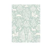 (Duck Egg Blue) Crown Archives Woodland Wallpaper