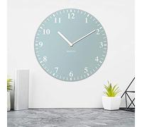 Duck Egg Blue MDF Wall Clock 30cm Analog Face Lightweight Decoration Classic Accents Pastel Colours Modern Home Minimalist Design Bedroom Decor Stylish Living Room Trendy Kitchen Accessories Gift Idea