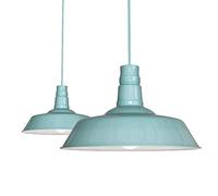 Duck Egg Blue Turquoise Industrial Breakfast Bar Pendant Light - Argyll - Soho Lighting