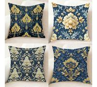 Duck Egg Color Cushion Covers 22x22 Inch, Waterproof Outdoor Cushions Covers William Morris Decorative Pillows Double-Sided Printing Set of 4 with Invisible Zipper for Room Home Decor -bby2501186
