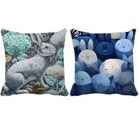Duck Egg Color Cushion Covers 40 x 40 Set of 2 Square Outdoor Cushions Waterproof Soft Decorative Pillows Covers Cartoon Pattern Design with Invisible Zipper for Home Decor Living Room Gifts s1-1421f