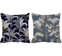 Duck Egg Color Cushion Covers 65 x 65 Set of 2 Square Outdoor Cushions Waterproof Soft Decorative Pillows Covers Retro Pattern Design with Invisible Zipper for Home Decor Living Room Gifts w1-1540r
