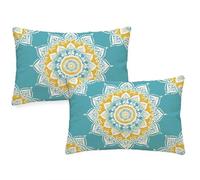 Duck Egg Color Cushions Waterproof Rectangular Cushion Covers 50x60 cm 2025 New 2 Pack Throw Pillow Covers Bohemia Double Sided Printed Linen Sofa Pillow Cases for Garden Bench Autumn Decor z-792