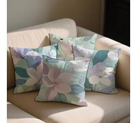 Duck Egg Cushion Covers Floral Cushions Covers 35x35 cm Set of 4 for Sofa Bed Square Velvet Decorative Pillowcase Double Sided Printing Throw Pillow Case Indoor Home Room Decor, Gifts for Women b-1354