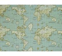 Duck Egg Maps Oilcloth Wipe Clean Tablecloth 120cm (47") Round