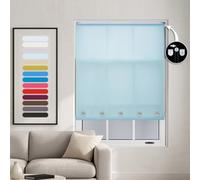 Duck Egg Roller Blind With Chrome Square Eyelets And Meta Fittings Cut To Size By Furnished - (W)120Cm X (L)165Cm
