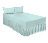 (Duck Egg , Single) Luxury Percale Plain Dyed Polycotton Easy Care Fitted Valance Sheet Ideal for Bed Room Home Decor Available in 18 colours