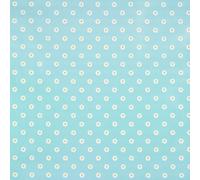 Duck Egg Small Daisy PVC Vinyl Wipeclean Tablecloth 100cm x 100cm Square (39" x 39")