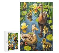 Duck Family 1000 Piece Jigsaw Puzzles Adults Kids Pastoral Scene Jigsaws Family Movie Night Companion Whimsical Colourful Puzzle Home Decor 1000 PCS
