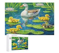 Duck Family 1000Pc Jigsaw Puzzles Adults Kids Pastoral Scene Jigsaws Weekend Parent Child Activity After Work Stress Relief Vibrant Gift Home Decor 1000 PCS