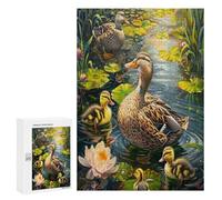 Duck Family 300 Piece Jigsaw Puzzles Adults Kids Pastoral Scene Jigsaws Post-Work Relaxation Tool Challenging Friends Family Decor 300 PCS