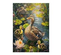 Duck Family 500 Piece Jigsaw Puzzle for All Ages Pastoral Scene Idea Spooky Fun High Resolution Print Home Decor Stress Relief 500 PCS