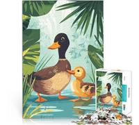 Duck Family in Lush Greenery2000 Pieces Jigsaw Puzzles for teenagers Analysis and logic with Matching Poster and Trivia Sheet 70x100cm