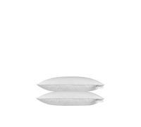 HOMESCAPES Duck Feather & Down Euro Continental Pillow Pair - 40cm x 80cm (16″x32″) Luxury Natural Hypo-Allergenic European Pillows Medium - Soft Support 100% Cotton Casing RDS Certified.