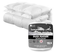 Duck Feather & Down Single Duvet, All Year Round 10.5 Tog Premium Quilt Ideal for Winter & Summer, 100% Cotton Cover, Machine Washable, Hypoallergenic (10.5 Tog, Single)