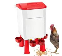 Duck Feeder,Automatic Large Feeding Bucket with Lid - Chicken Treat Dispenser,for Ducks Bantams Pheasants Turkeys Coop Farm Vacation Outside Hog Sheep Small Animals Garden