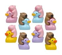 Duck Figure, 8 Pieces Small Capibara Figures Cake Toppers - Animals Cake Toppers Crafts Home Decoration Small Garden Accessories for Bonsai, Desk or