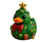Duck Figurine - Gingerbread Christmas Ducks | Cute Holiday Tree Animal Ornament With Candy Cane Texture For Home, Workplace, Fireplace, Kids Room, Counter, Party, Car Interior Decor